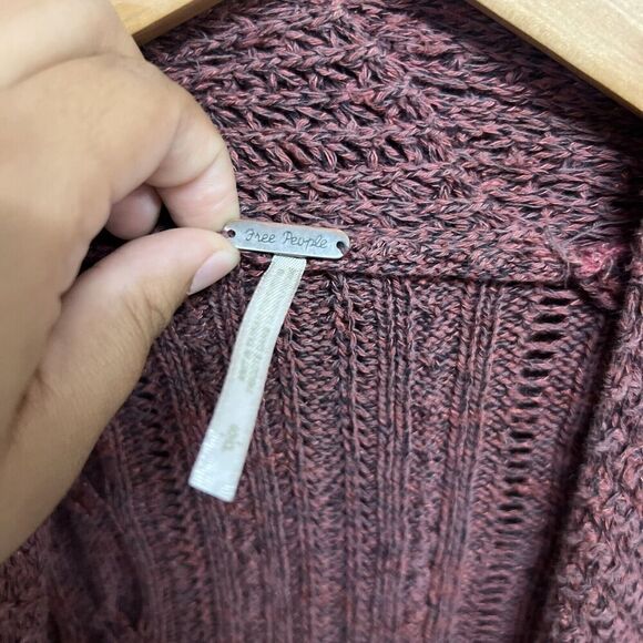 Free People Maroon Cardigan Knit Small - Picture 2 of 3